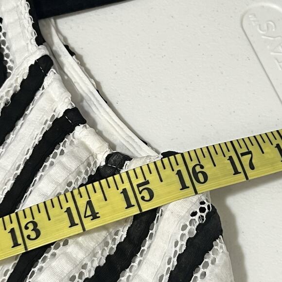 Melonie Women's White‎ Black Gemma Sleeveless Flare Dress Size 8 Cottage Whimsy. - Picture 5 of 12